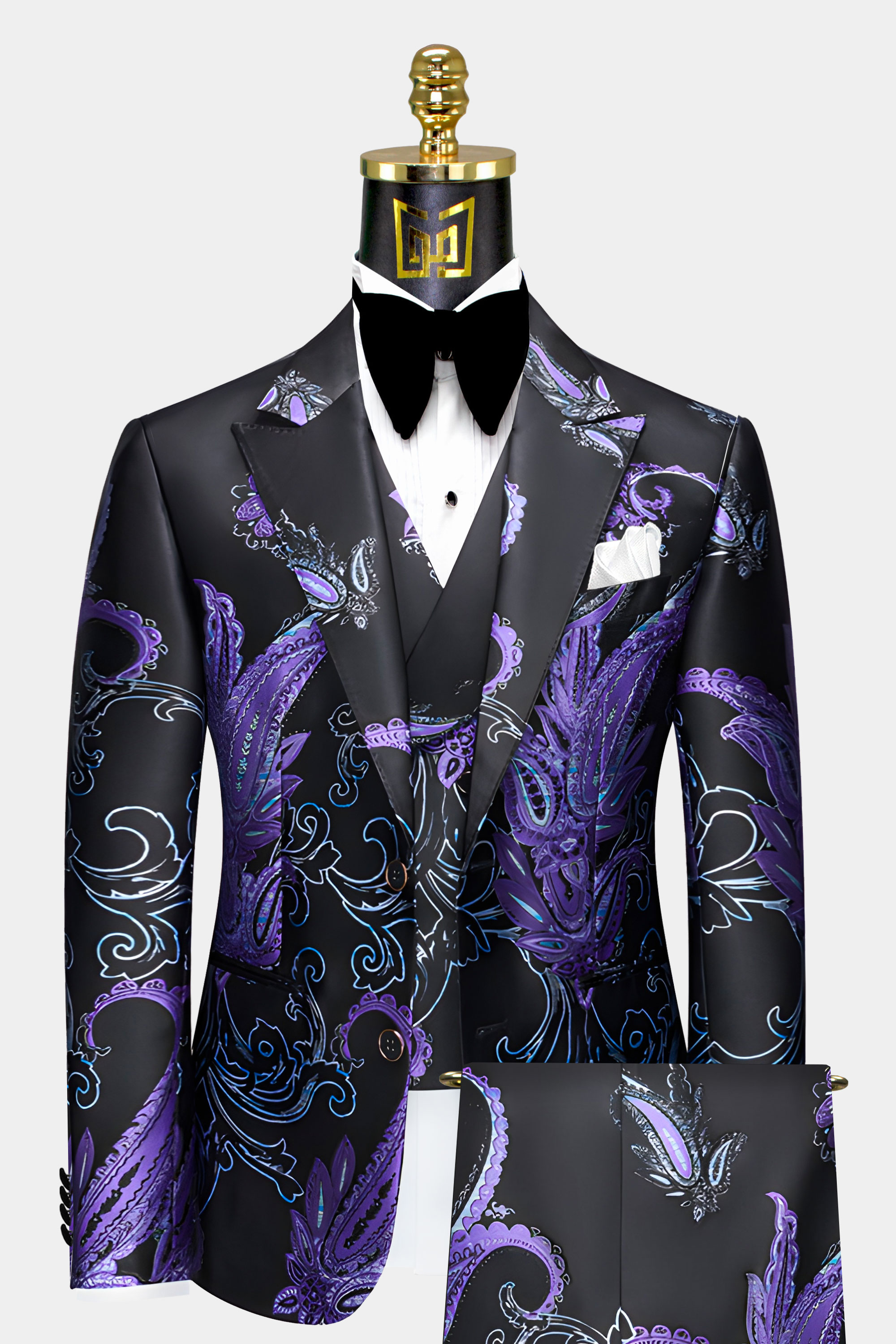 Purple and sale white prom suits