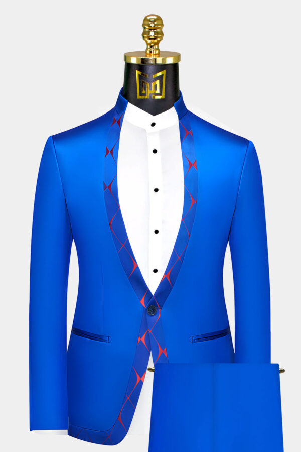 Teal Blue Mandarin Collar Suit | Gentleman's Guru