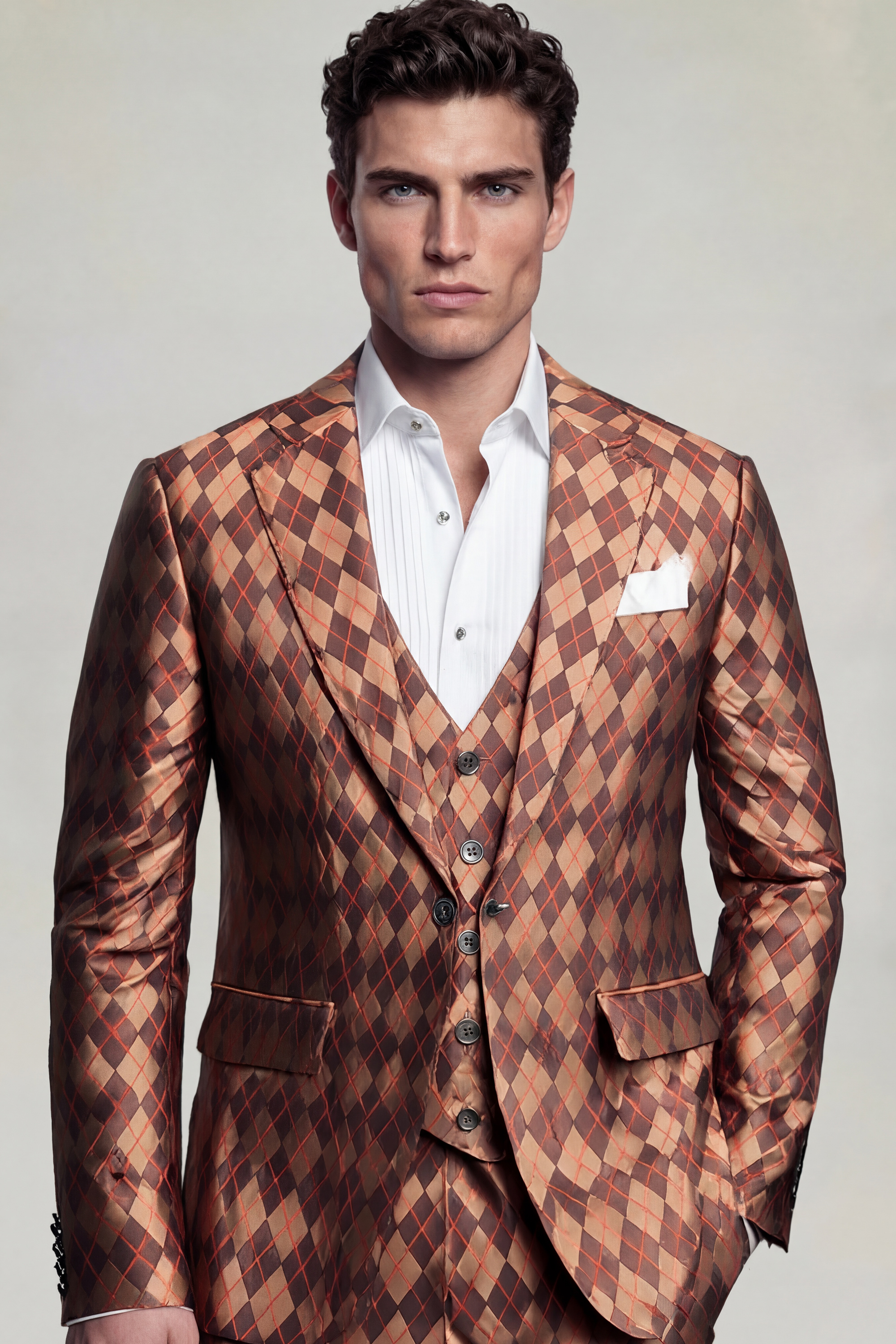 Orange Mandarin Collar Suit | Gentleman's Guru