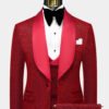 Red Glitter Tuxedo Suit - 3 Piece | Gentleman's Guru