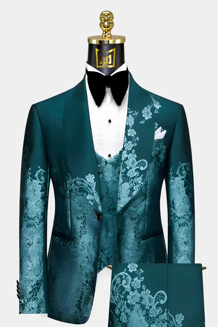 Men's Premium Green 3 Piece Slim Fit Suit Designer 3 Piece Suit Wedding  Party Suit for Men