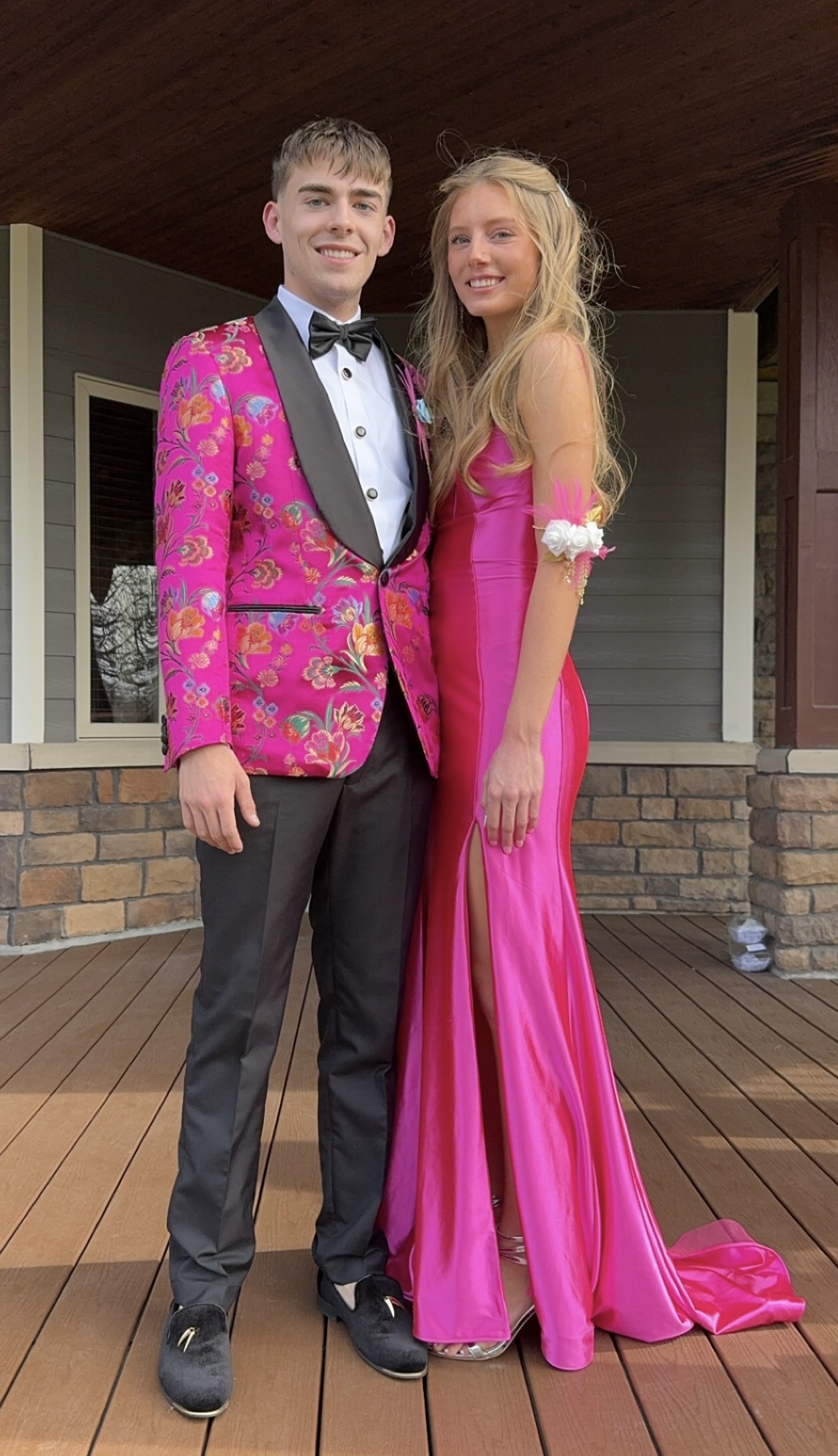 Dark Hot Pink Tuxedo Dress Tuxedo Hot Pink And Black Prom Dress